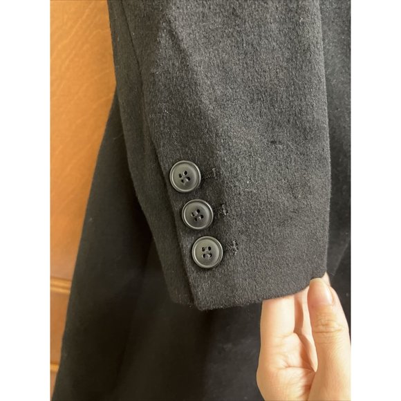 Forecaster Fox-Fur-Collar Reefer Pocketed Black Coat Size 8 - Picture 8 of 9